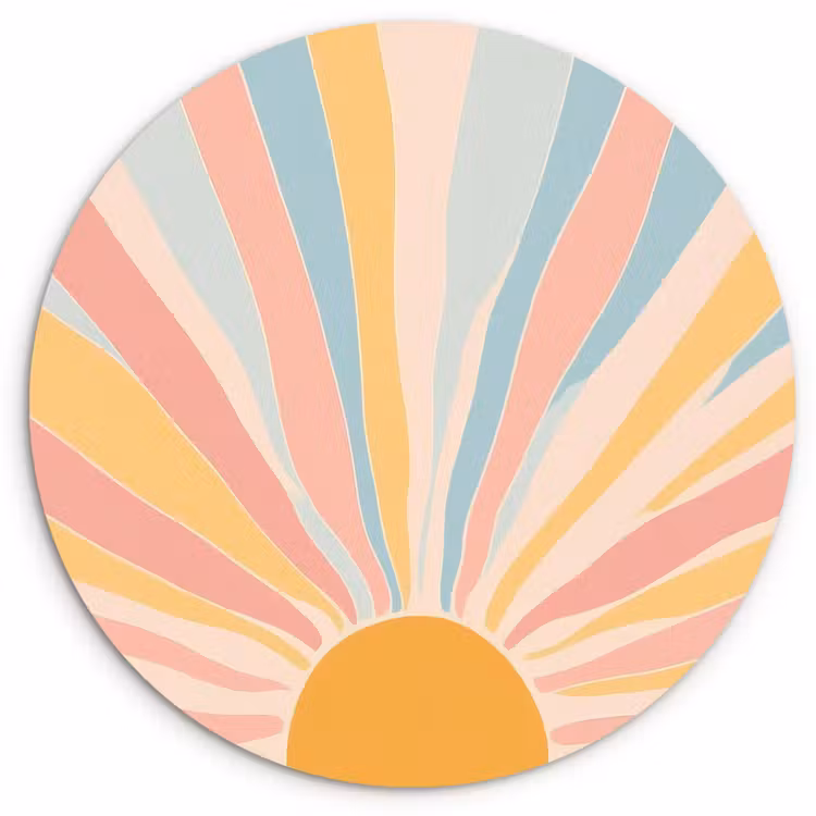 Muurcirkel - Illustratie - Zon - Pastelkleuren — 1