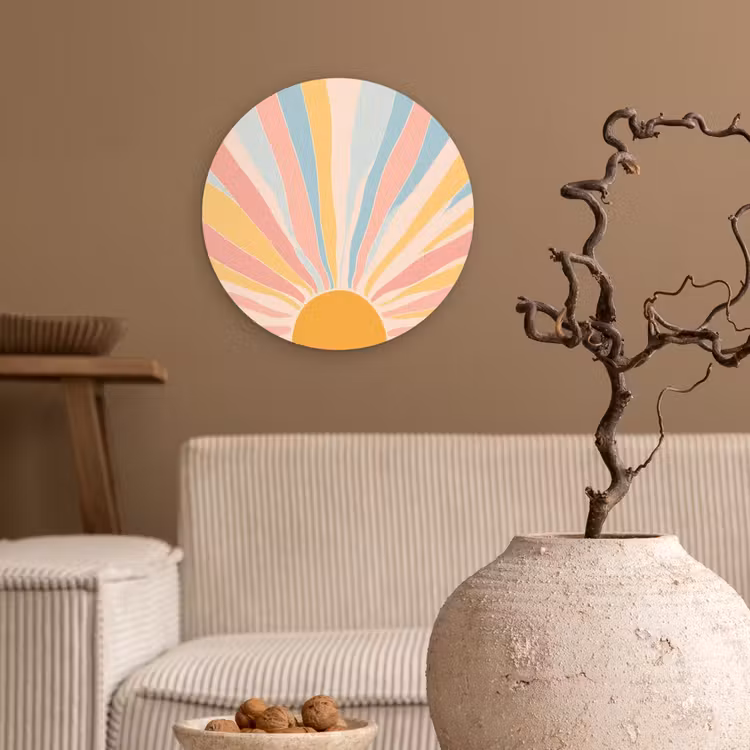 Muurcirkel - Illustratie - Zon - Pastelkleuren — 2