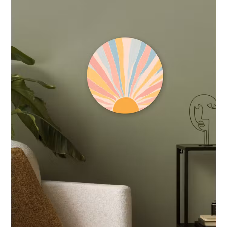 Muurcirkel - Illustratie - Zon - Pastelkleuren — 3