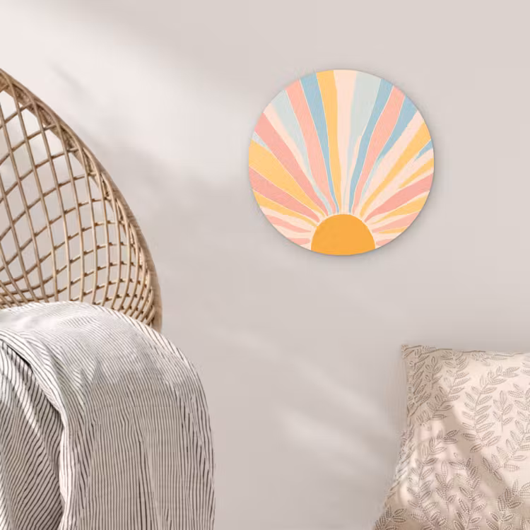 Muurcirkel - Illustratie - Zon - Pastelkleuren — 5