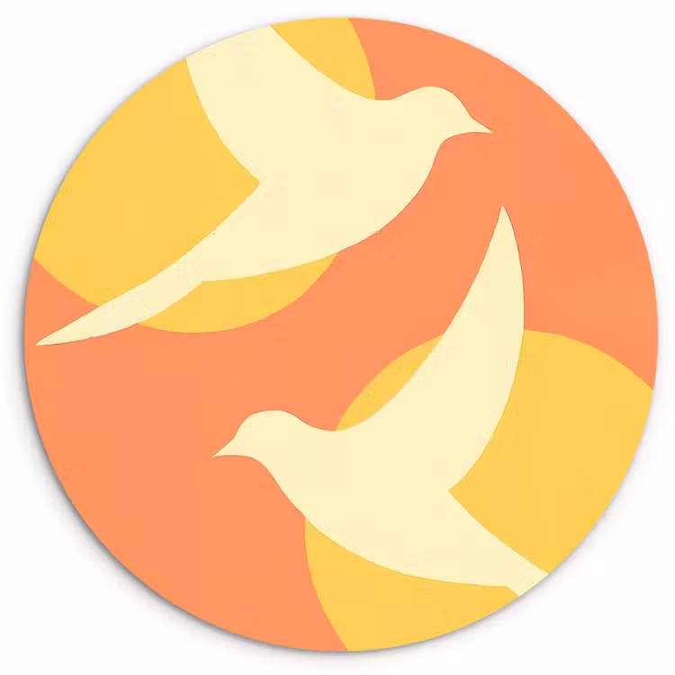 Muurcirkel - Vogels - Cirkels - Geel — 1