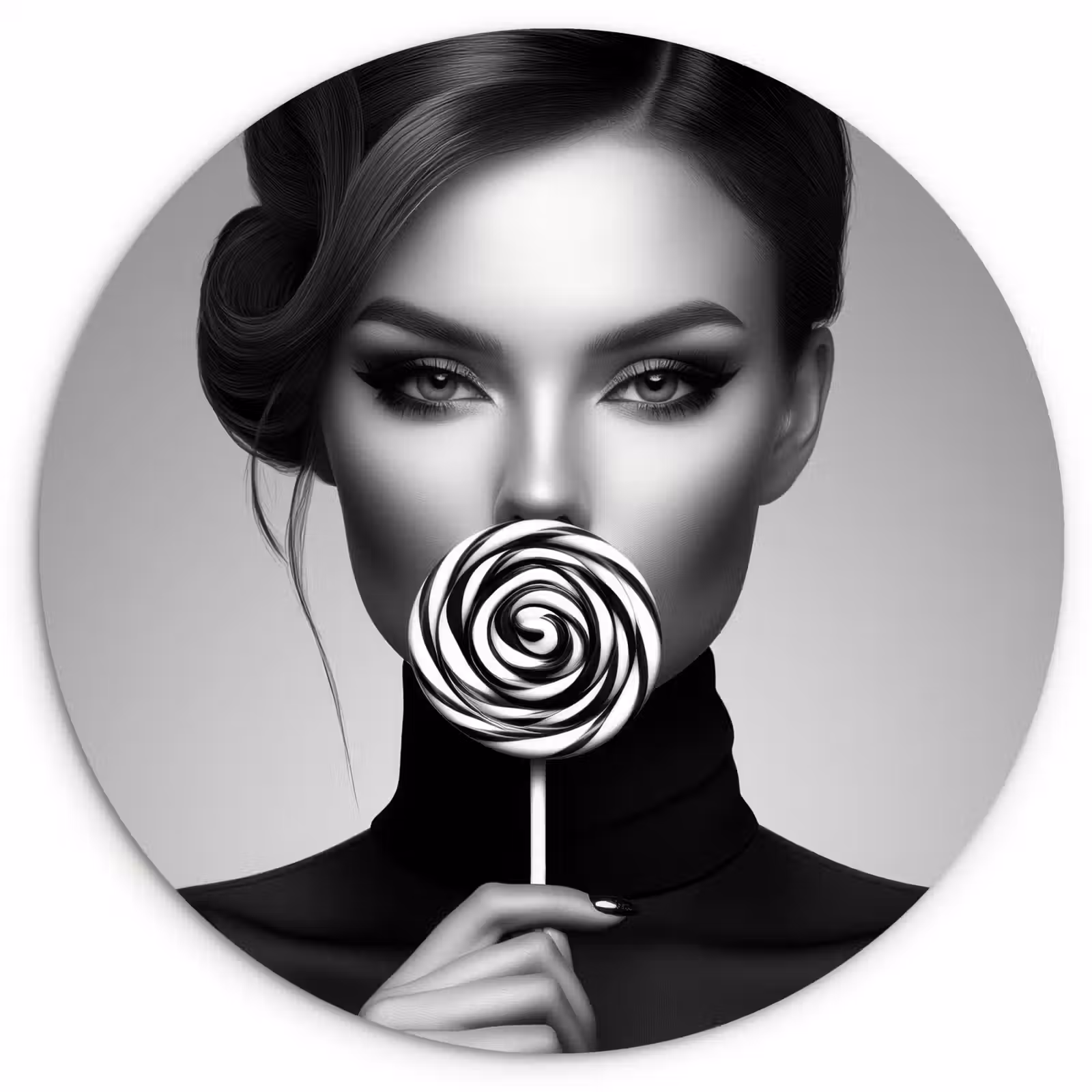 Muurcirkel - Vrouw - Lolly - Zwart — 1