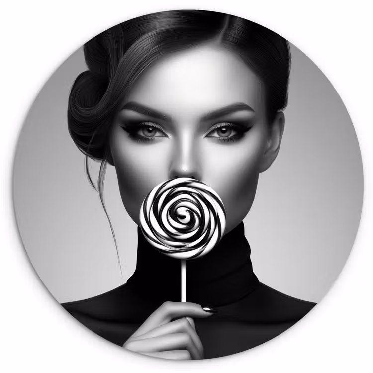 Muurcirkel - Vrouw - Lolly - Zwart — 1
