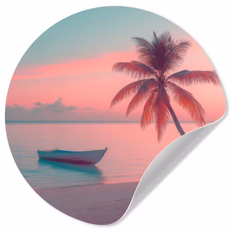 Behangcirkel - Zee - Boot - Zonsondergang — 1