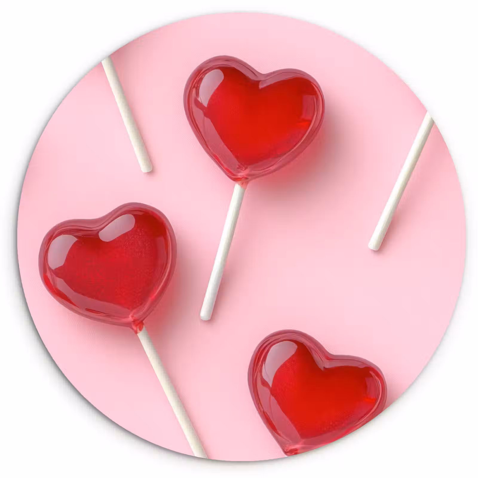Muurcirkel - Lollies - Hartjes - Roze — 1