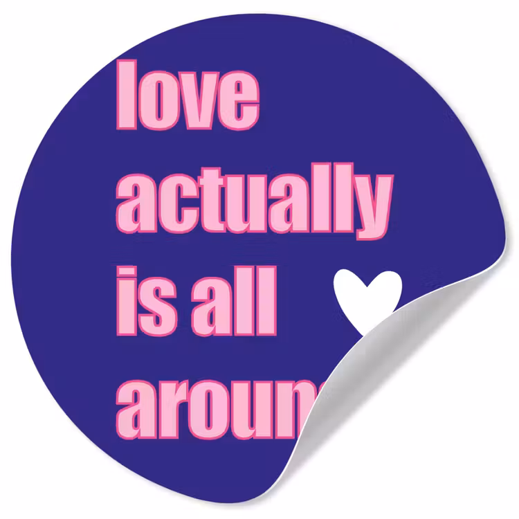 Behangcirkel - Tekst - Valentijn - Love - Blauw — 1