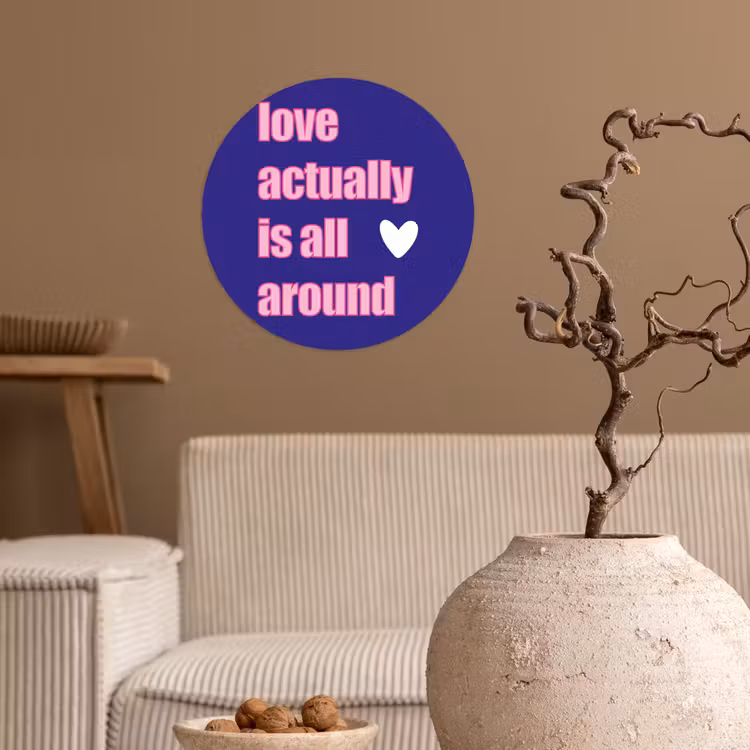 Behangcirkel - Tekst - Valentijn - Love - Blauw — 2
