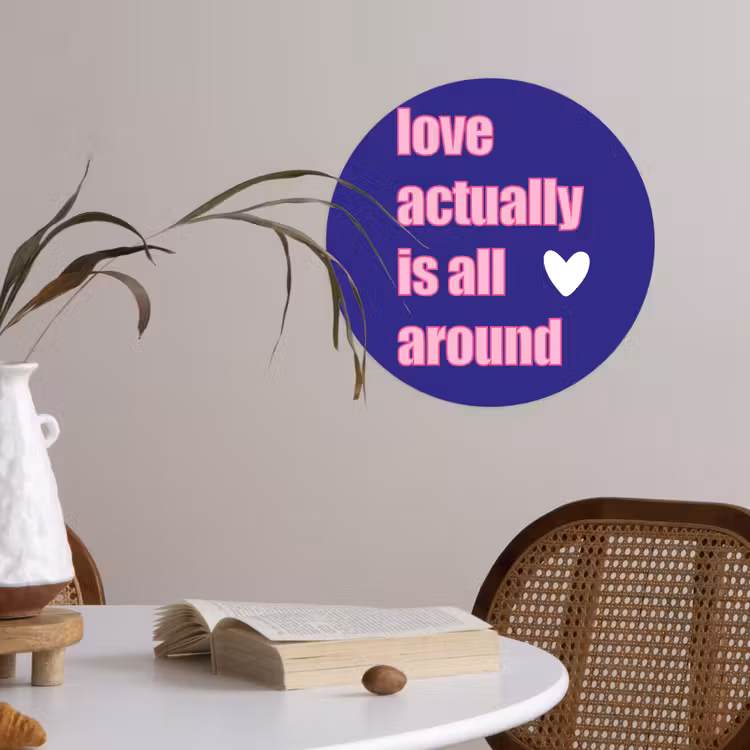 Behangcirkel - Tekst - Valentijn - Love - Blauw — 4
