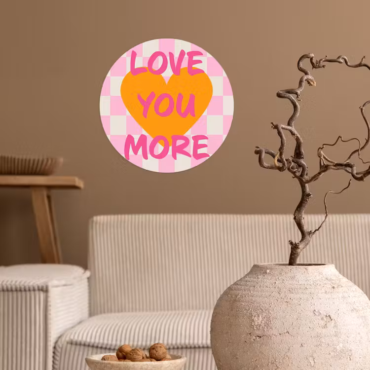 Behangcirkel - Valentijn - Love - Roze - Oranje — 2