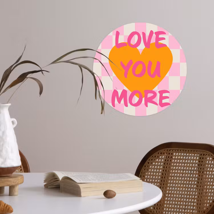Behangcirkel - Valentijn - Love - Roze - Oranje — 4