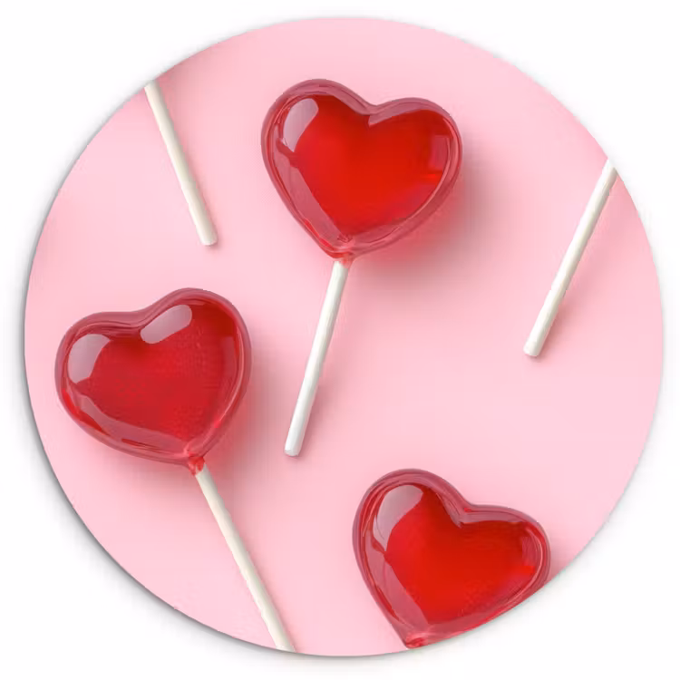 Muurcirkel - Lollies - Hartjes - Roze — 1