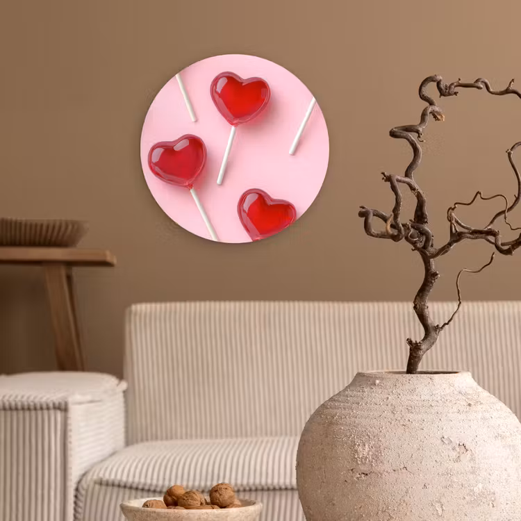Muurcirkel - Lollies - Hartjes - Roze — 2