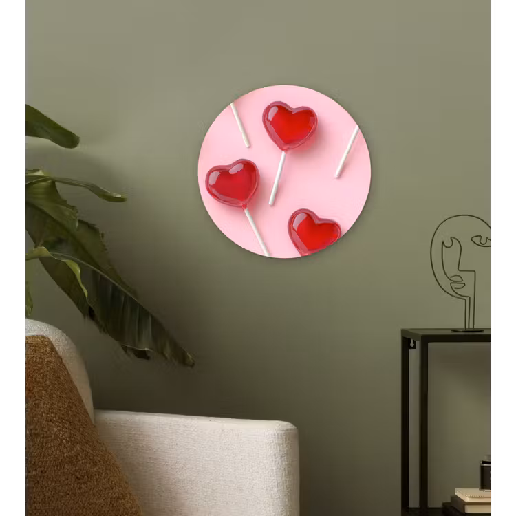 Muurcirkel - Lollies - Hartjes - Roze — 3
