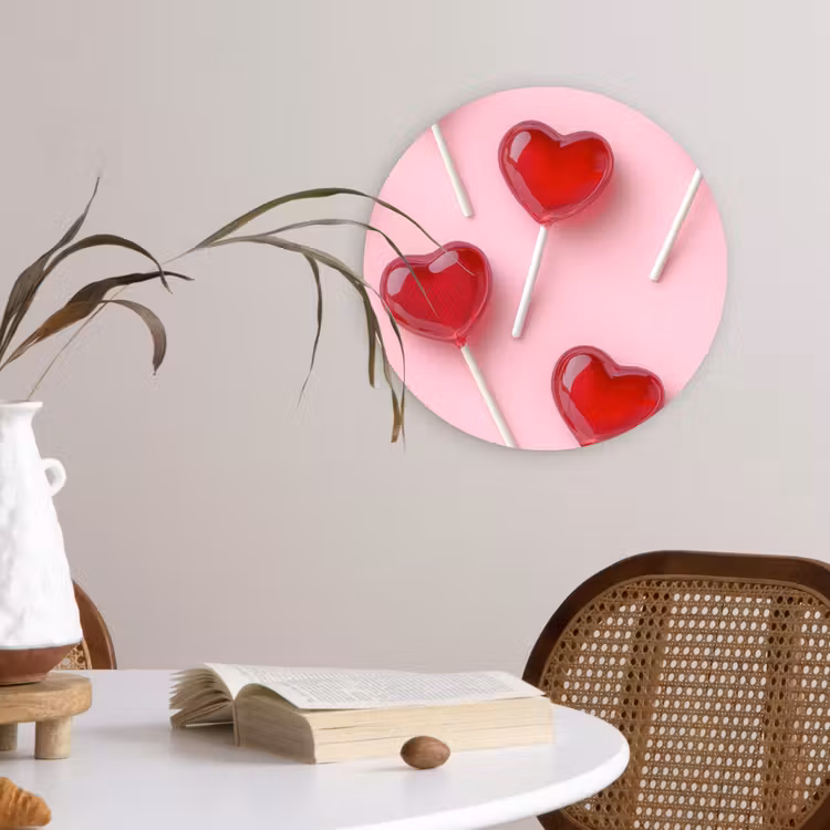 Muurcirkel - Lollies - Hartjes - Roze — 4