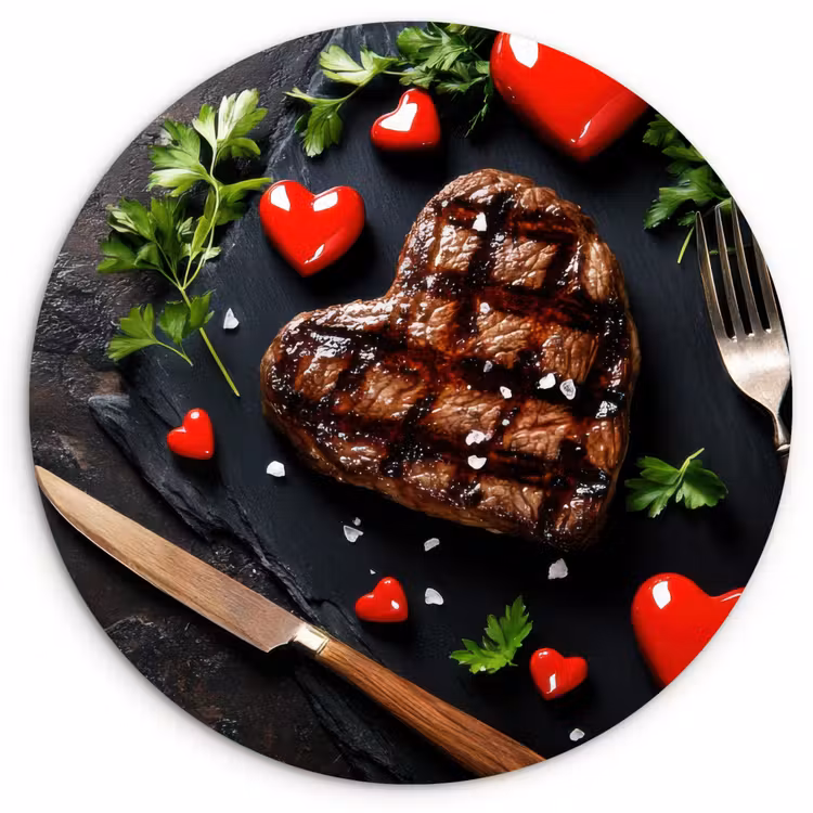 Muurcirkel - Steak - Hart - Bestek — 1