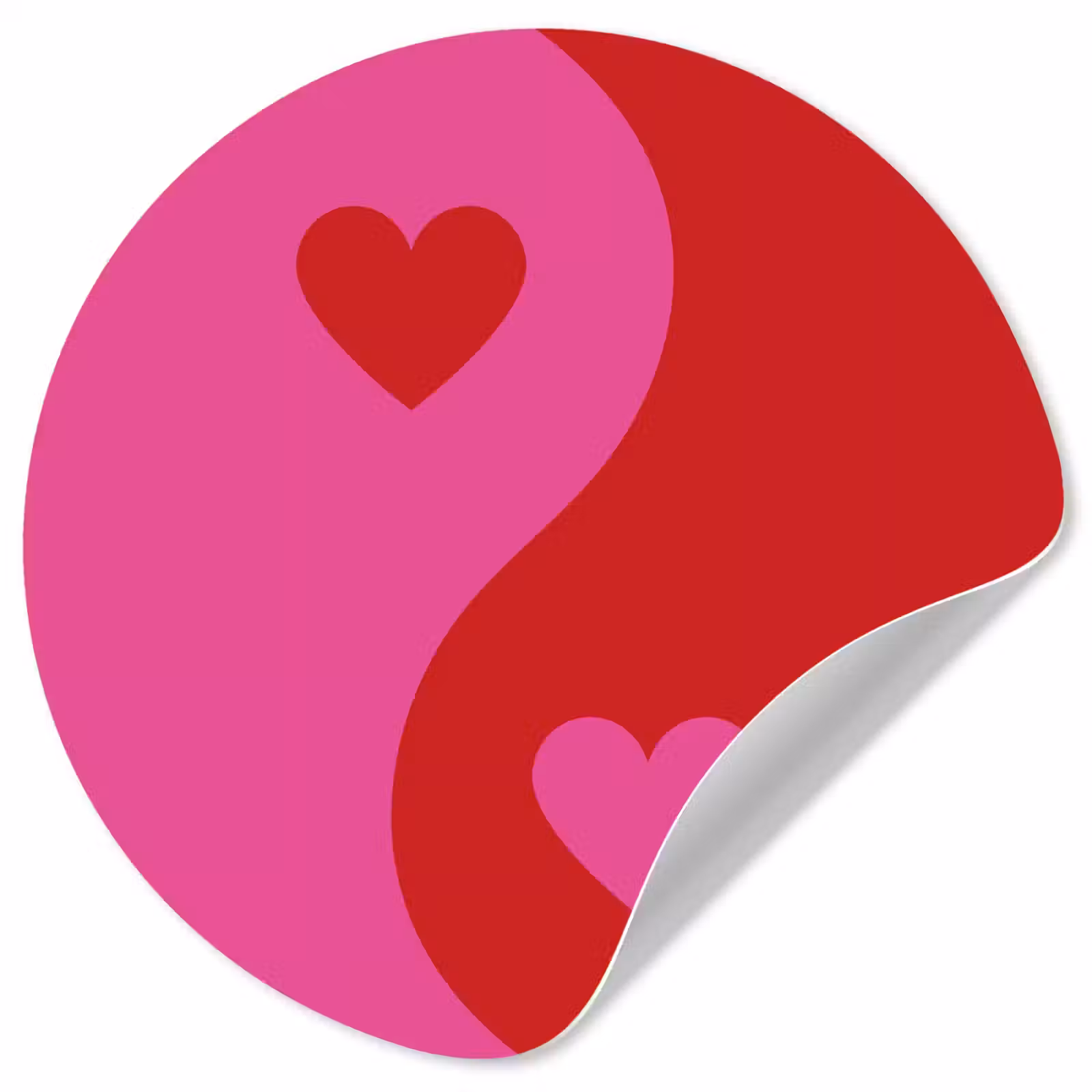Behangcirkel - Minimalistisch - Rood - Roze - Hartjes — 1