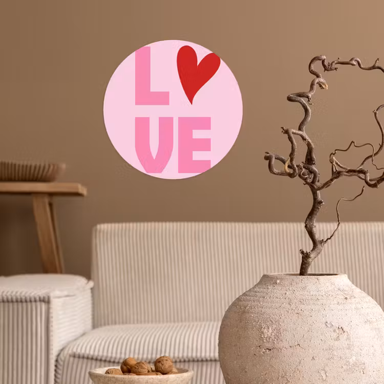 Behangcirkel - Love - Roze - Hart - Valentijn — 2