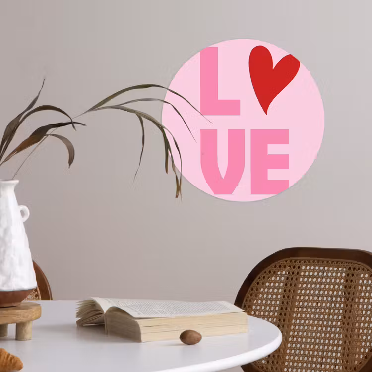 Behangcirkel - Love - Roze - Hart - Valentijn — 4