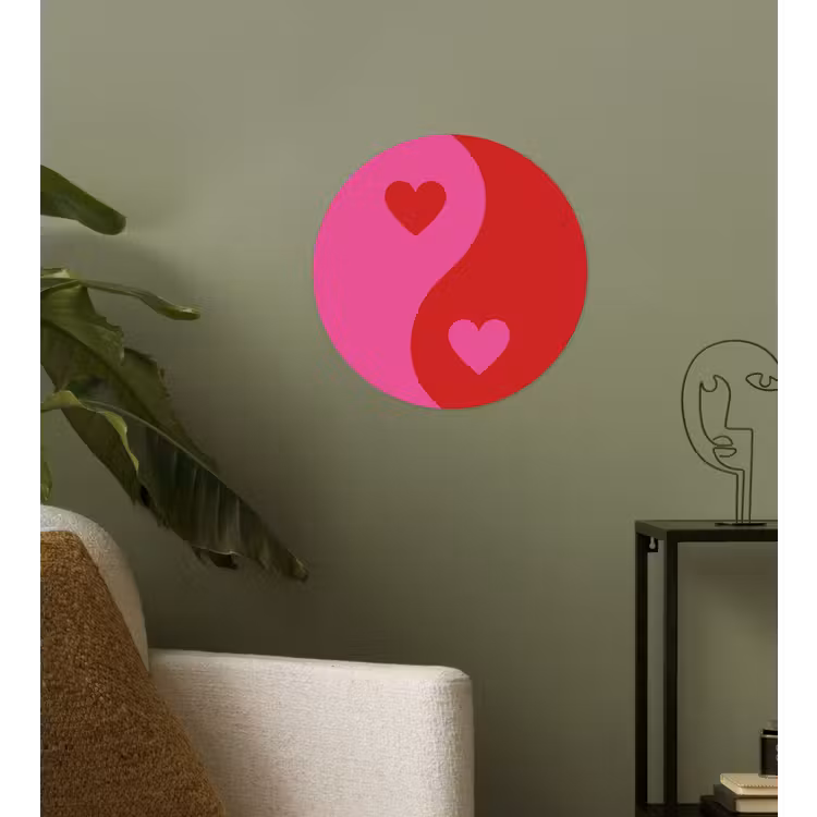 Behangcirkel - Minimalistisch - Rood - Roze - Hartjes — 3