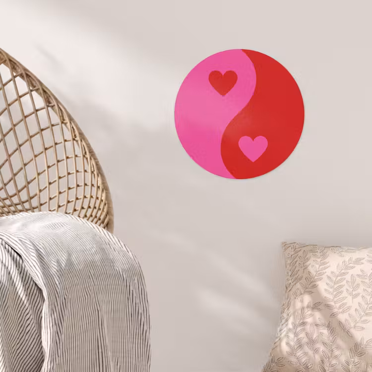 Behangcirkel - Minimalistisch - Rood - Roze - Hartjes — 5