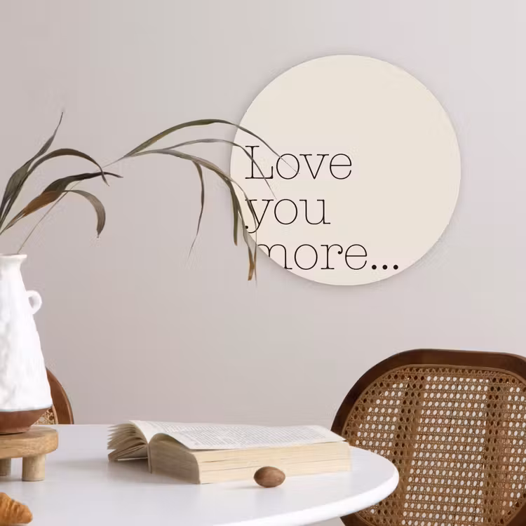 Muurcirkel - Minimalistisch - Love - Beige — 4