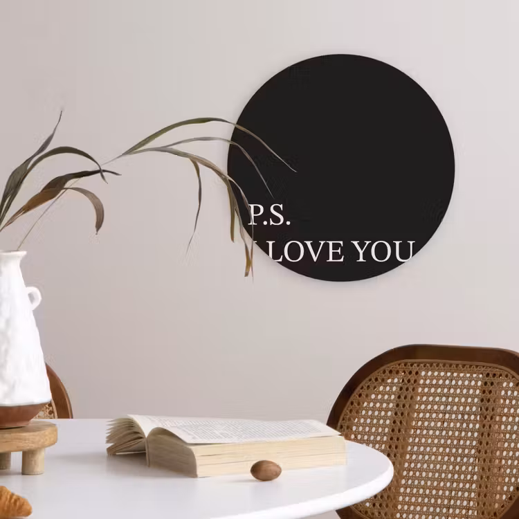 Muurcirkel - Zwart - Minimalistisch - Valentijn — 4