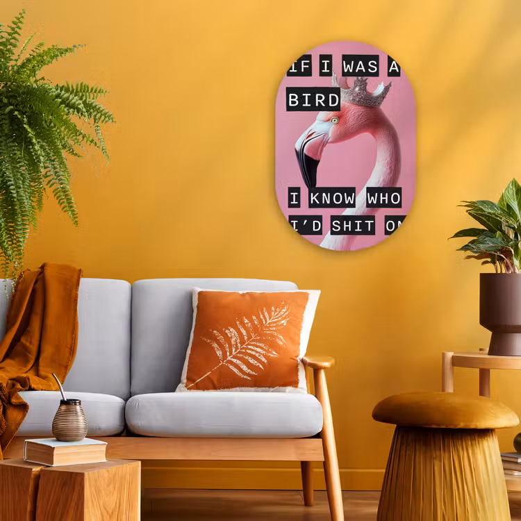 Muurovaal - Flamingo - Roze - Vogel - Decoratie — 1