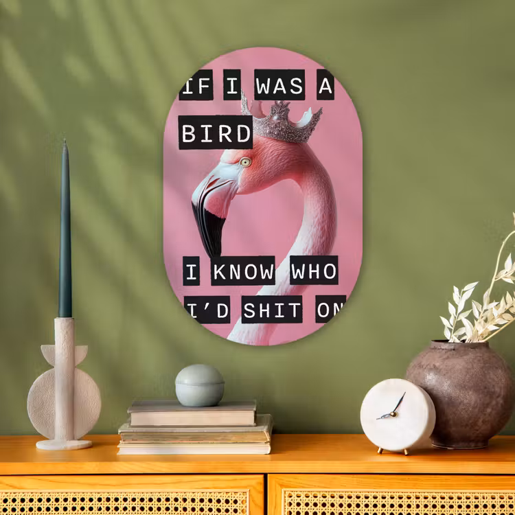 Muurovaal - Flamingo - Roze - Vogel - Decoratie — 2