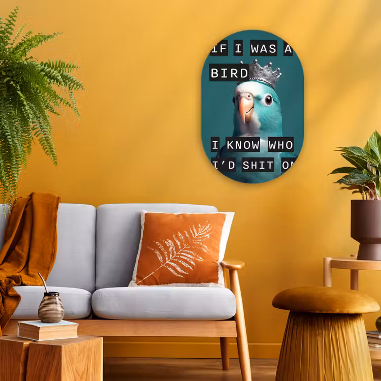 Muurovaal - Parkiet - Turquoise - Quotes - Decoratie — 3