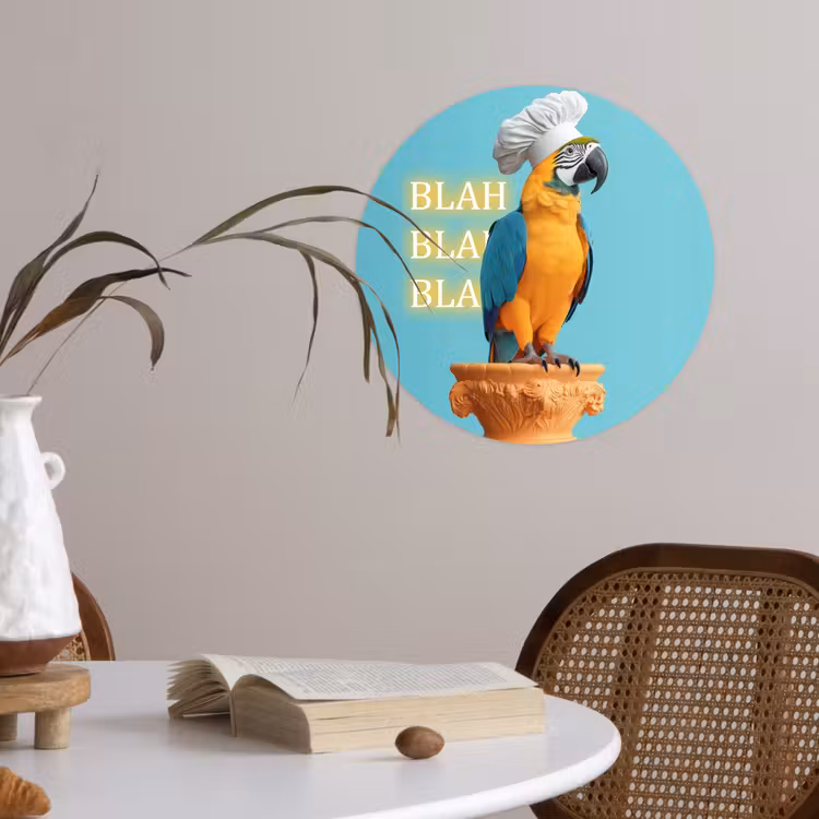 Behangcirkel - Papegaai - Koksmuts - Quote - Neon — 4