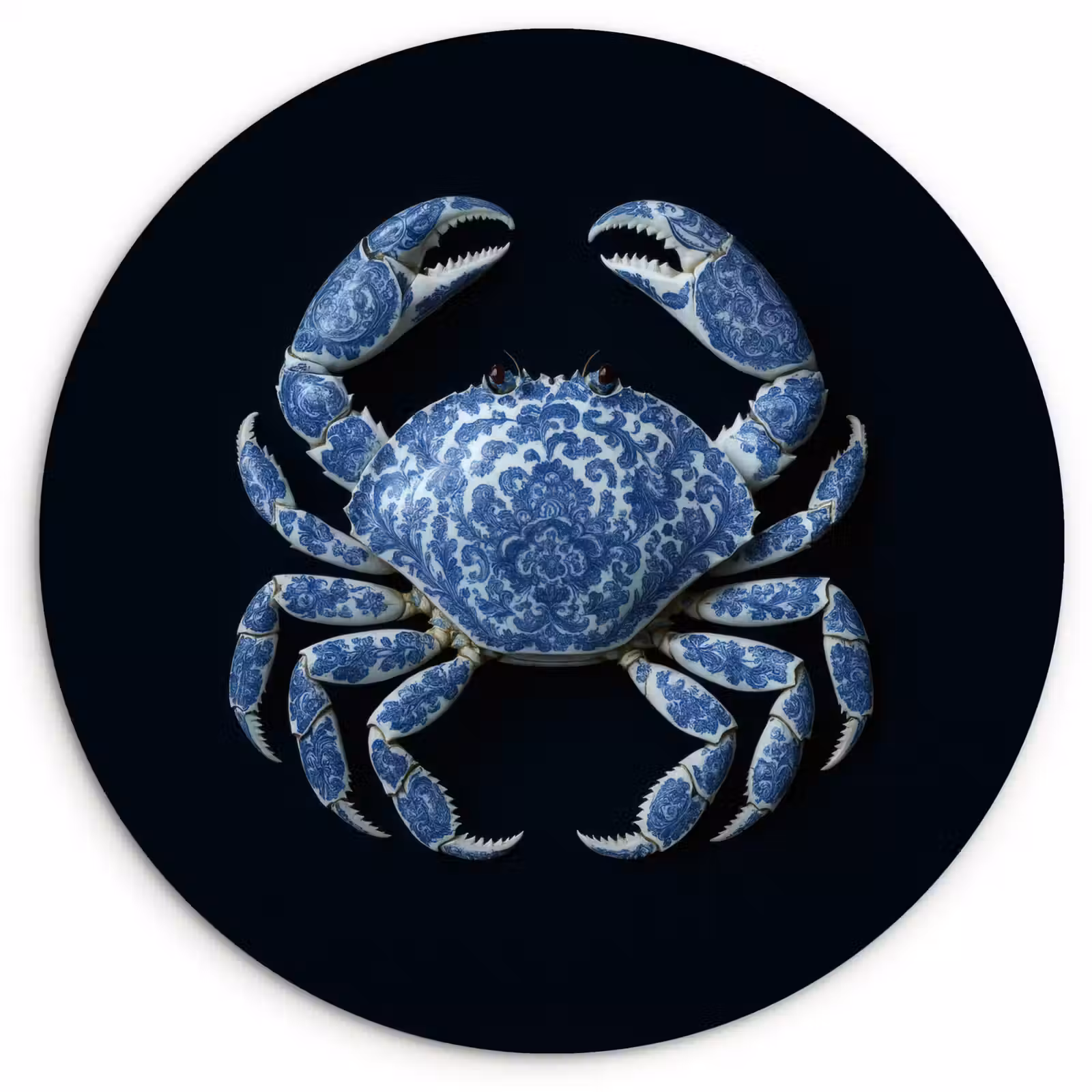 Muurcirkel - Krab - Delfts blauw - Dieren — 1