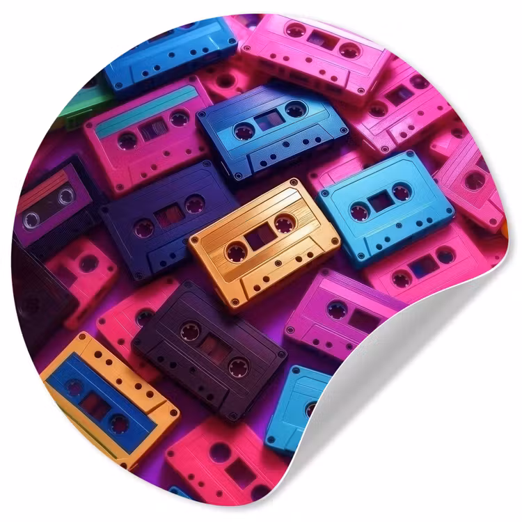Behangcirkel - Cassetteband - Kleurrijk - Energiek — 1