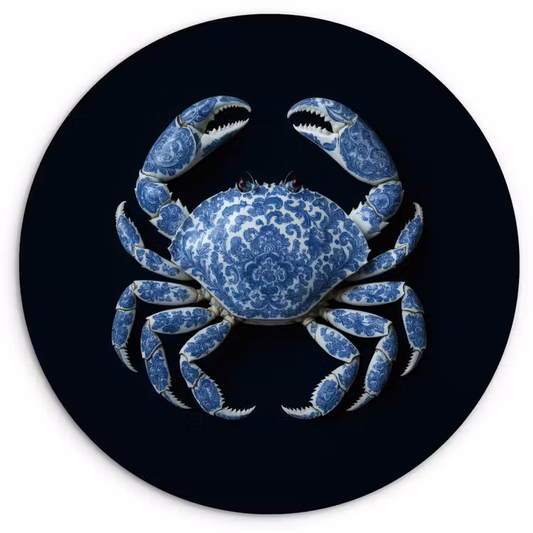 Muurcirkel - Krab - Delfts blauw - Dieren — 1
