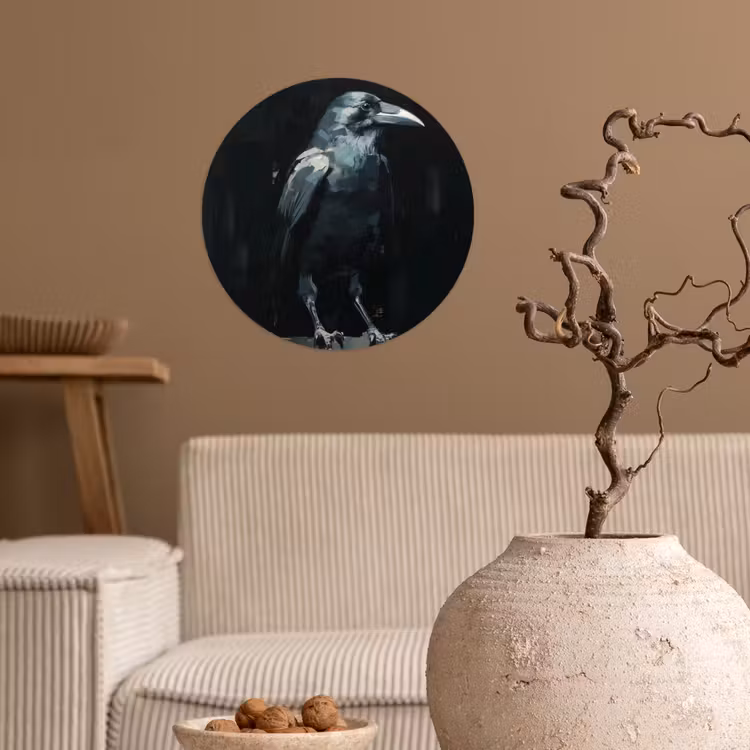 Behangcirkel - Raaf - Vogels - Zwart — 2