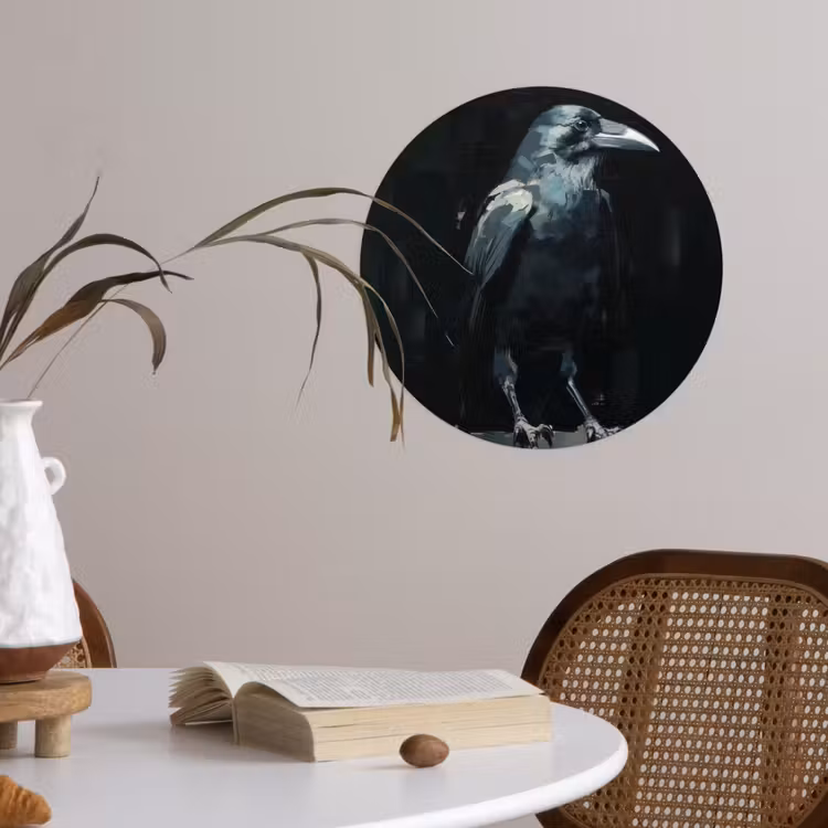 Behangcirkel - Raaf - Vogels - Zwart — 4