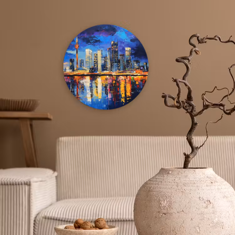 Muurcirkel - Skyline Toronto - Modern - Stadslicht - Blauw — 2