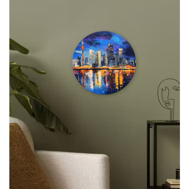 Muurcirkel - Skyline Toronto - Modern - Stadslicht - Blauw — 3