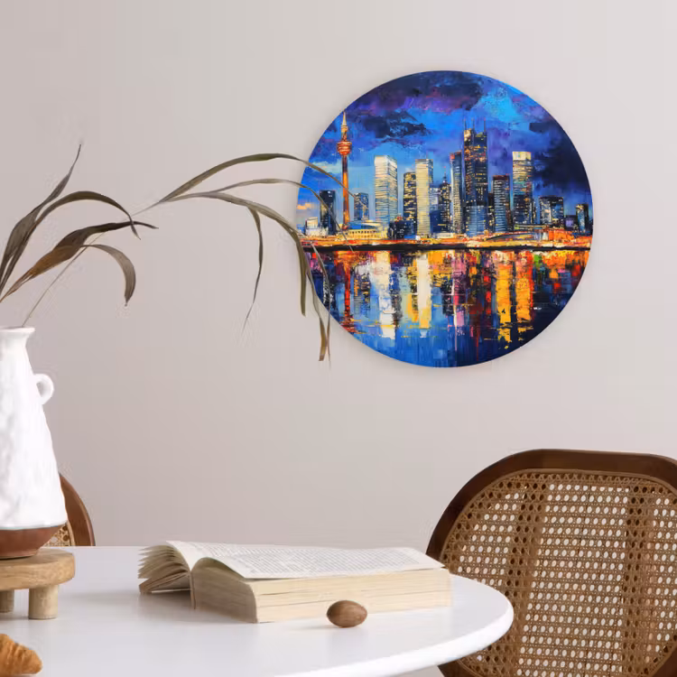 Muurcirkel - Skyline Toronto - Modern - Stadslicht - Blauw — 4