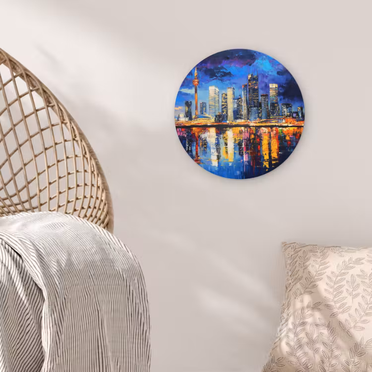 Muurcirkel - Skyline Toronto - Modern - Stadslicht - Blauw — 5