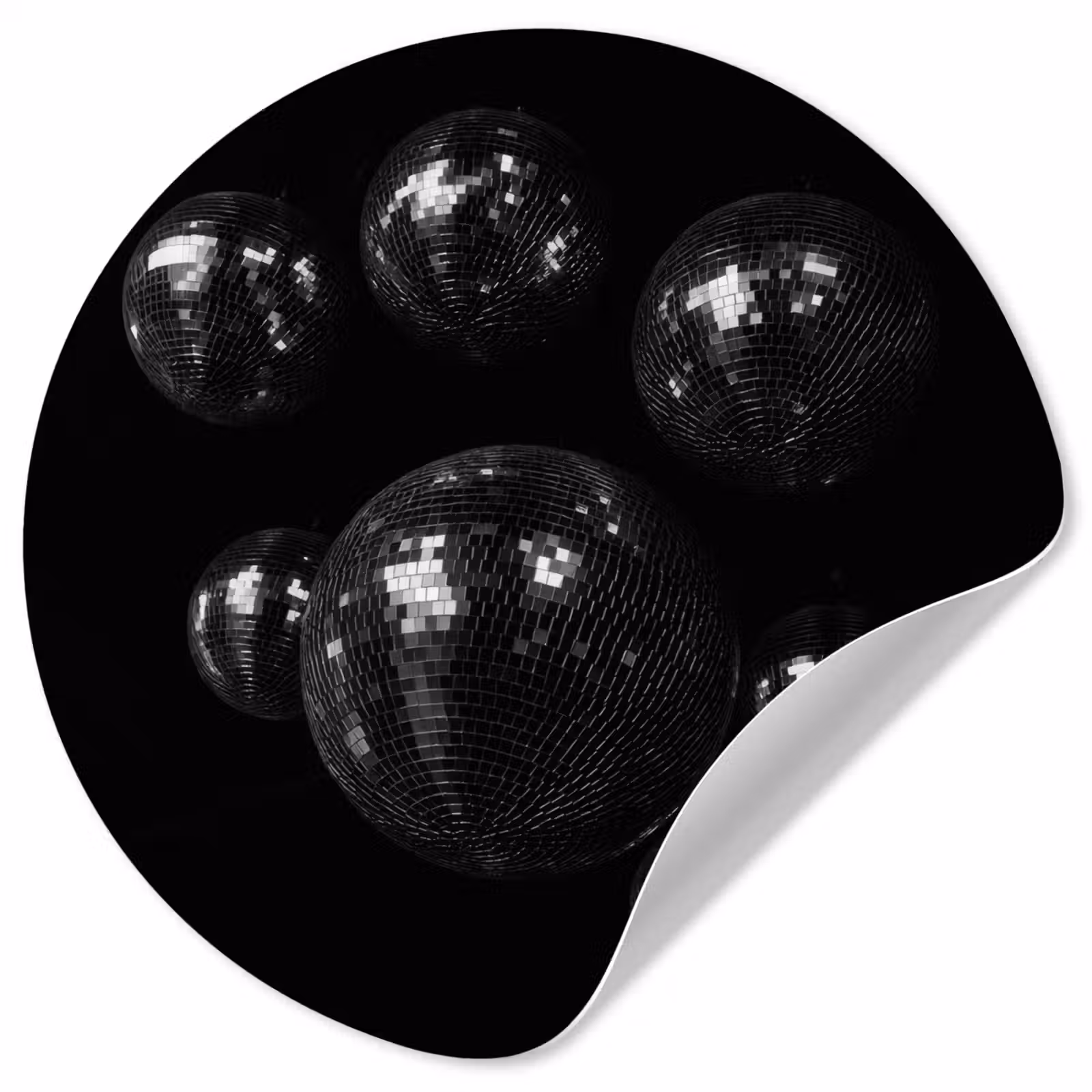 Behangcirkel - Discoballen - Minimalistisch - Zwart — 1
