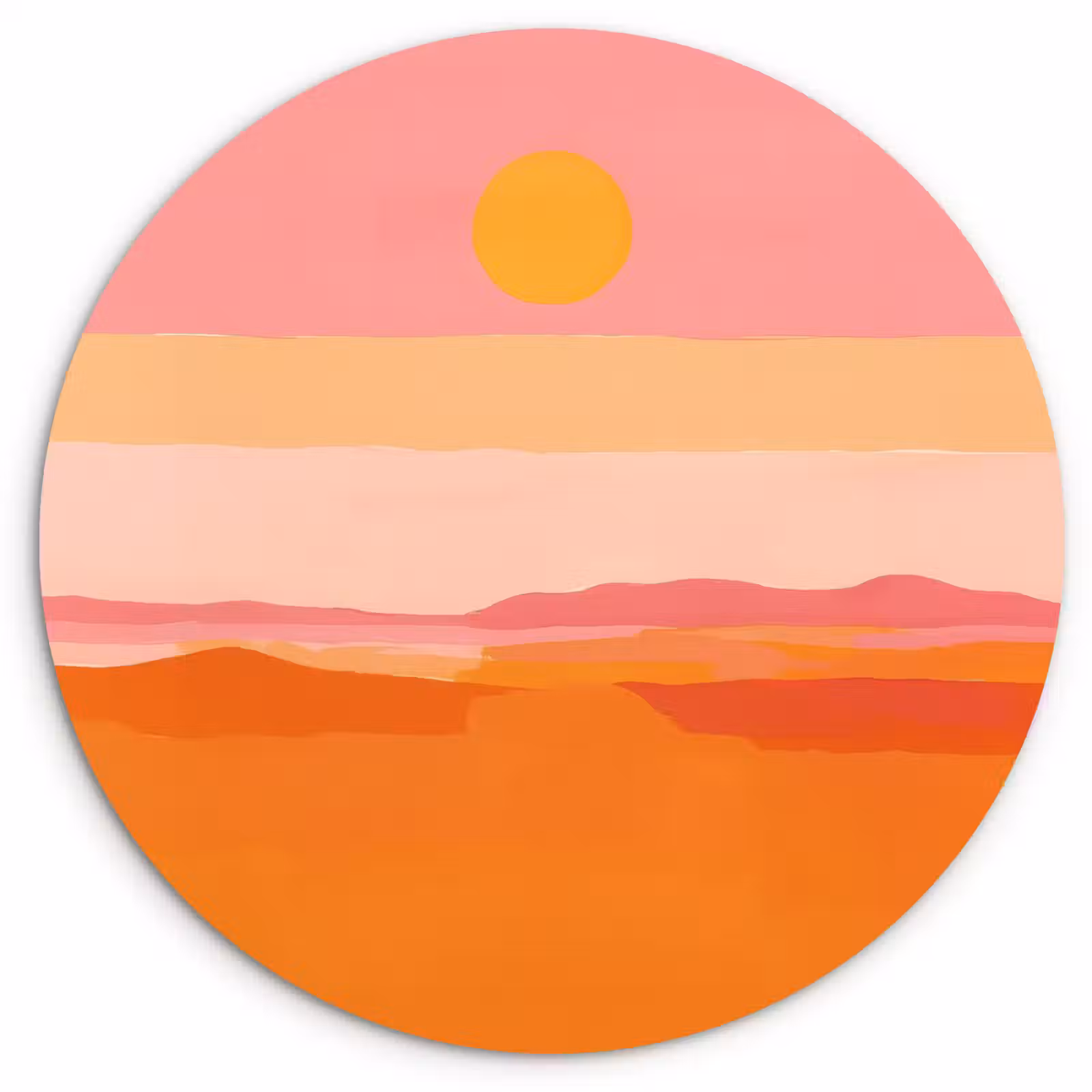 Muurcirkel - Zon - Abstract - Landschap - Oranje — 1