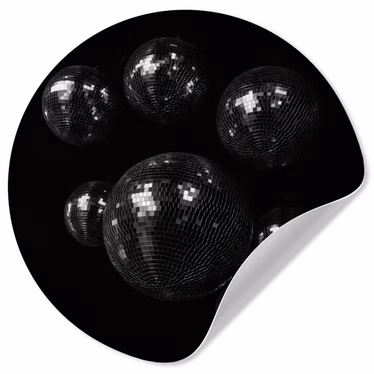 Behangcirkel - Discoballen - Minimalistisch - Zwart — 1
