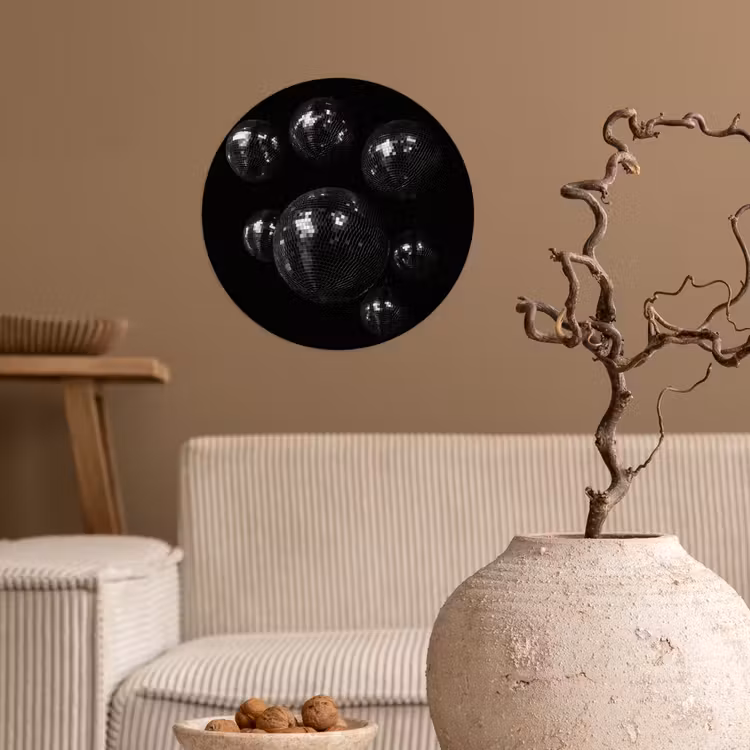 Behangcirkel - Discoballen - Minimalistisch - Zwart — 2