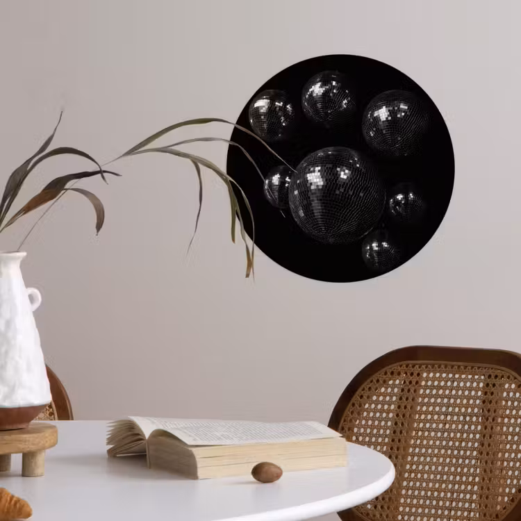 Behangcirkel - Discoballen - Minimalistisch - Zwart — 4