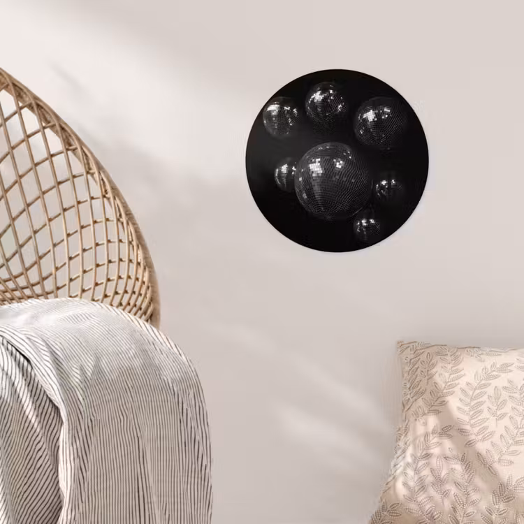 Behangcirkel - Discoballen - Minimalistisch - Zwart — 5