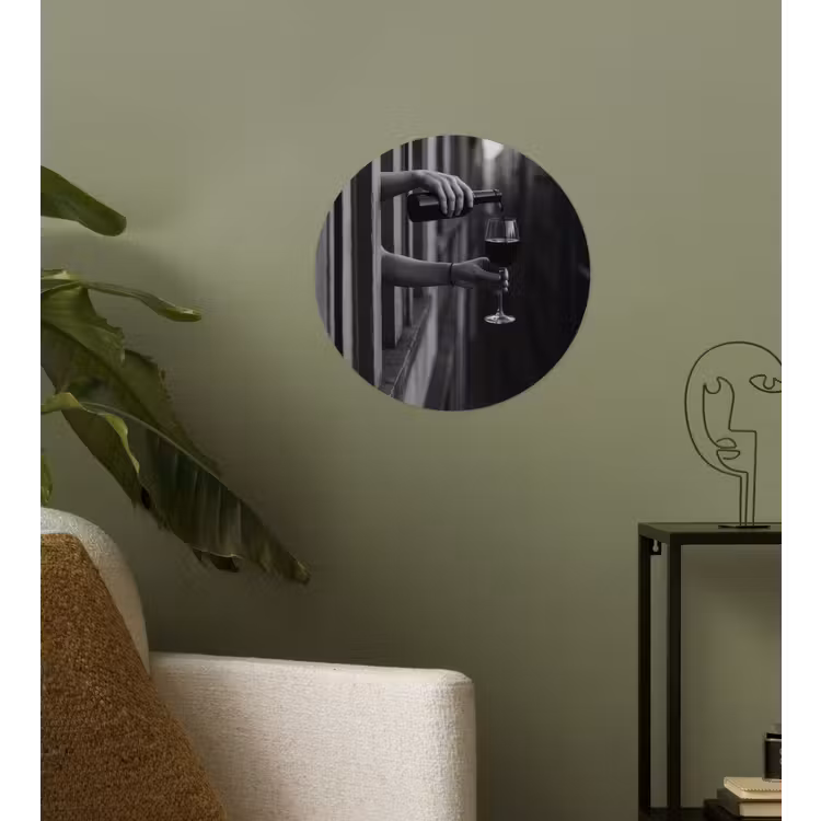 Behangcirkel - Wijnfles - Glas - Handen - Raam — 3