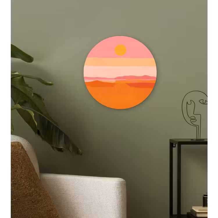 Muurcirkel - Zon - Abstract - Landschap - Oranje — 3
