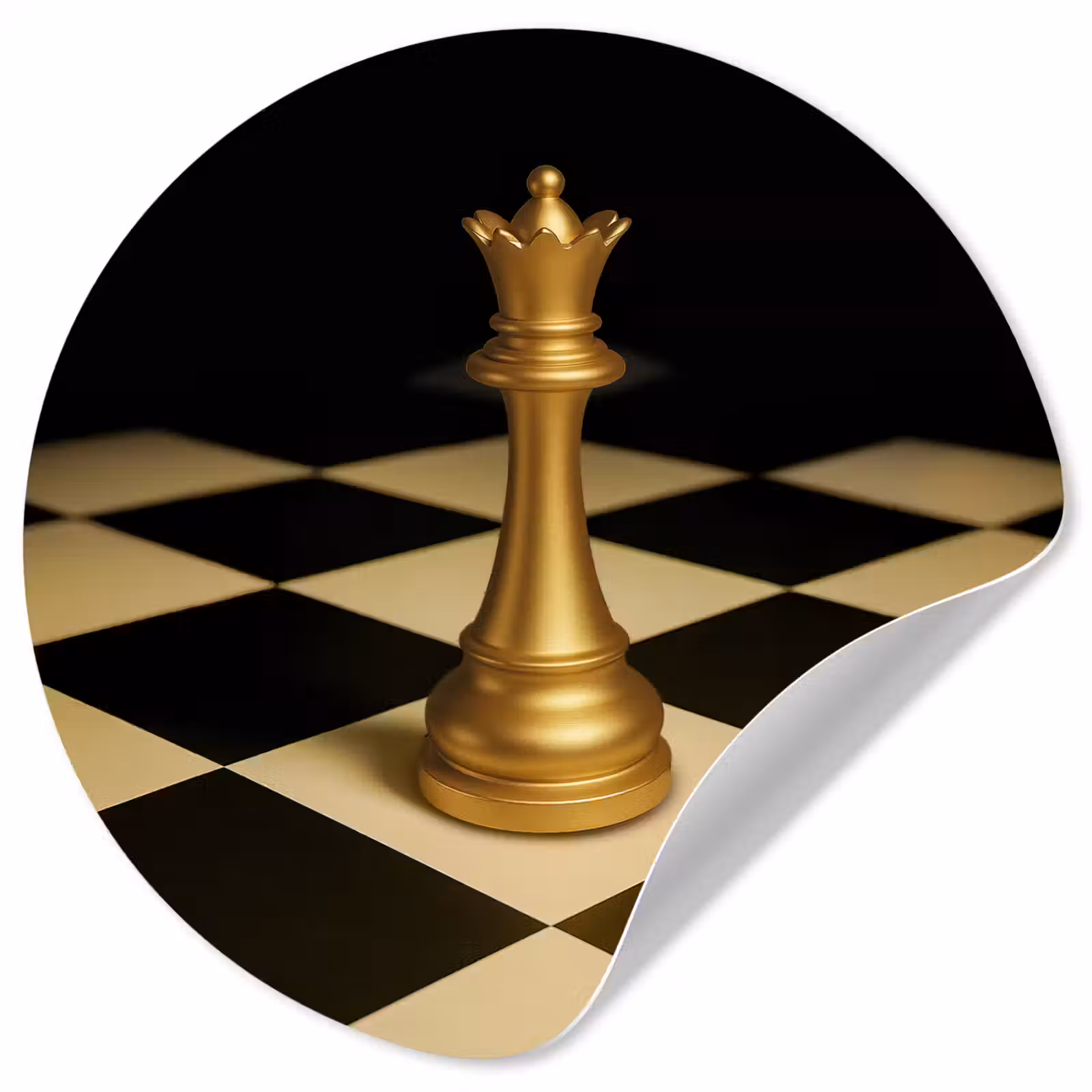 Behangcirkel - Koningin - Schaakstuk - Geblokt - Goud — 1