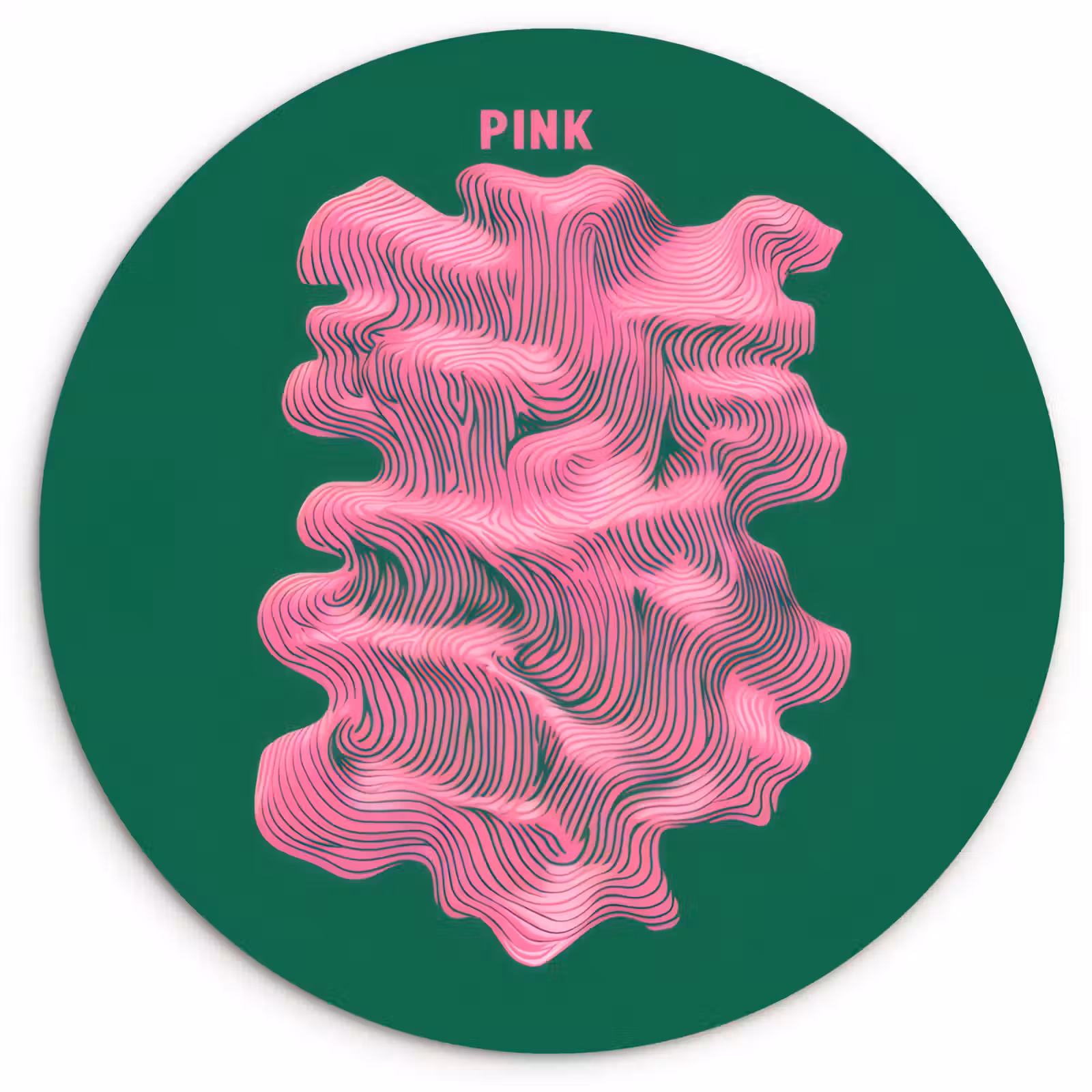 Muurcirkel - Abstract - Pink - Lijnen - Groen — 1