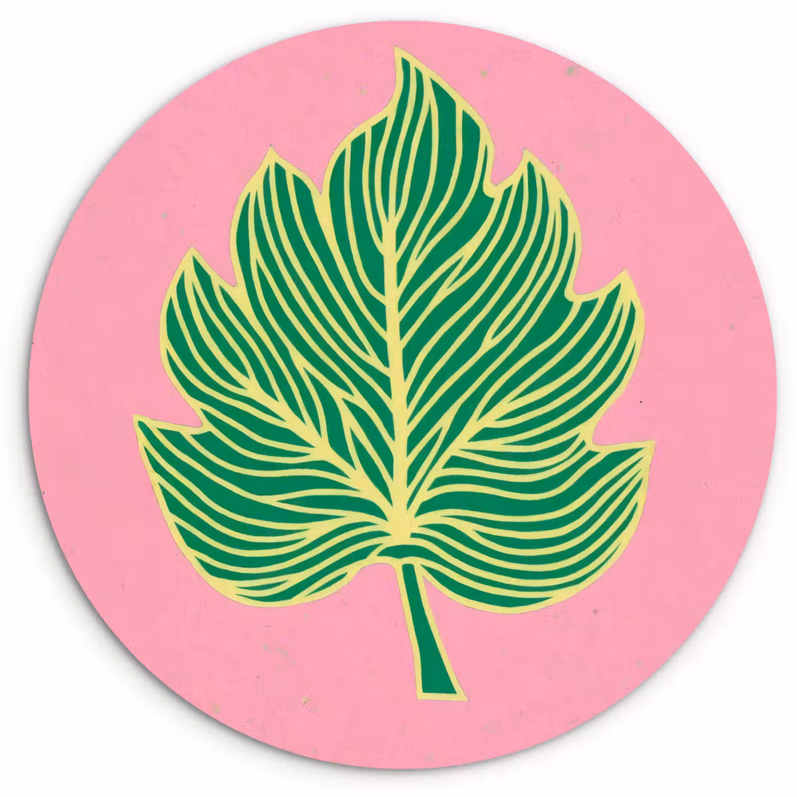 Muurcirkel - Blad - Groen - Illustratie - Minimalistisch — 1